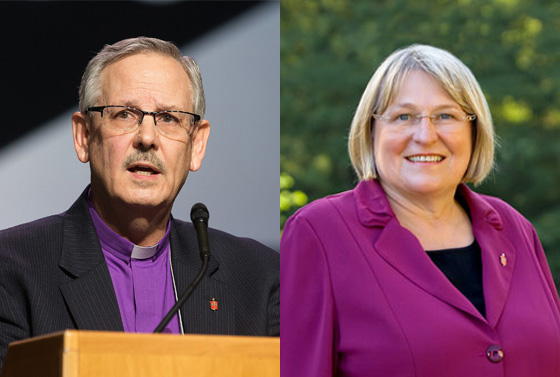 Bruce Ough (li), Bischof für die Region Dakotas-Minnesota in den USA und Präsident des Internationalen Bischofsrats der EmK; Rosemarie Wenner, Bischöfin der EmK in Deutschland.