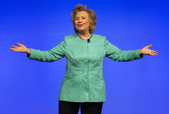 Hillary Clinton im April 2014 als Rednerin bei der Frauenversammlung der EmK in Louisville, im US-Bundesstaat Kentucky.