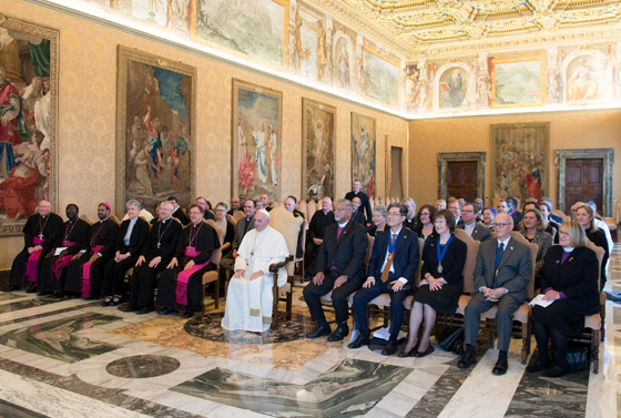 Papst Franziskus mit der Delegation des Weltrats Methodistischer Kirchen und Mitgliedern der Dialogkommission