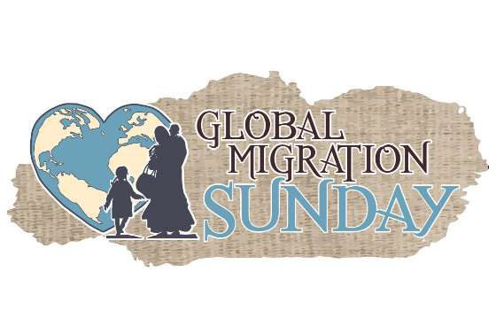 »Weltkarte im Herz« – mit diesem Logo lädt die EmK weltweit zum Gebet am Welt-Migrationssonntag ein.