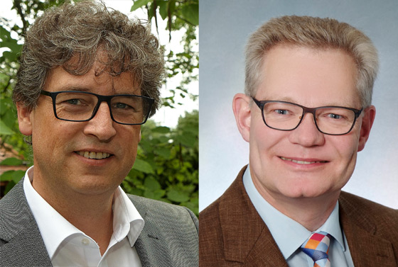 Pastor Wilfried Röcker (links), Leiter des Bildungswerks der EmK und Pastor Dr. Rainer Bath, Vorsitz Predigtpreis-Jury